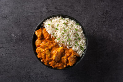 pollo al curry con arroz basmati