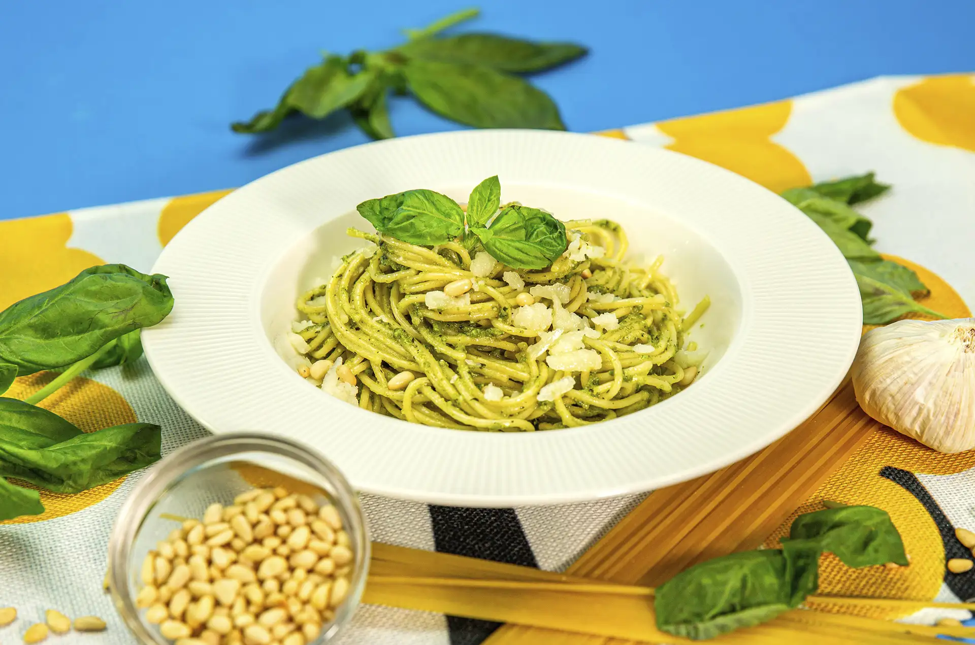 Pasta con salsa pesto