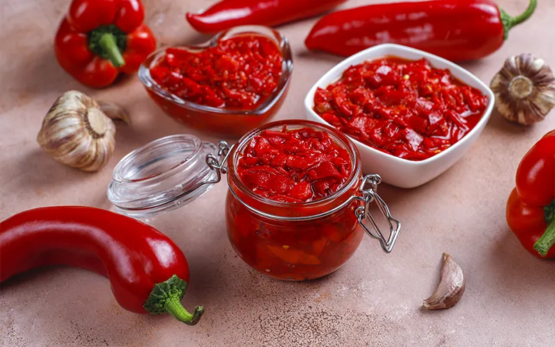 salsa de pimientos rojos