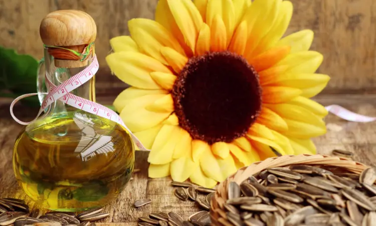 Composición del aceite de girasol en grasas saludables y vitaminas